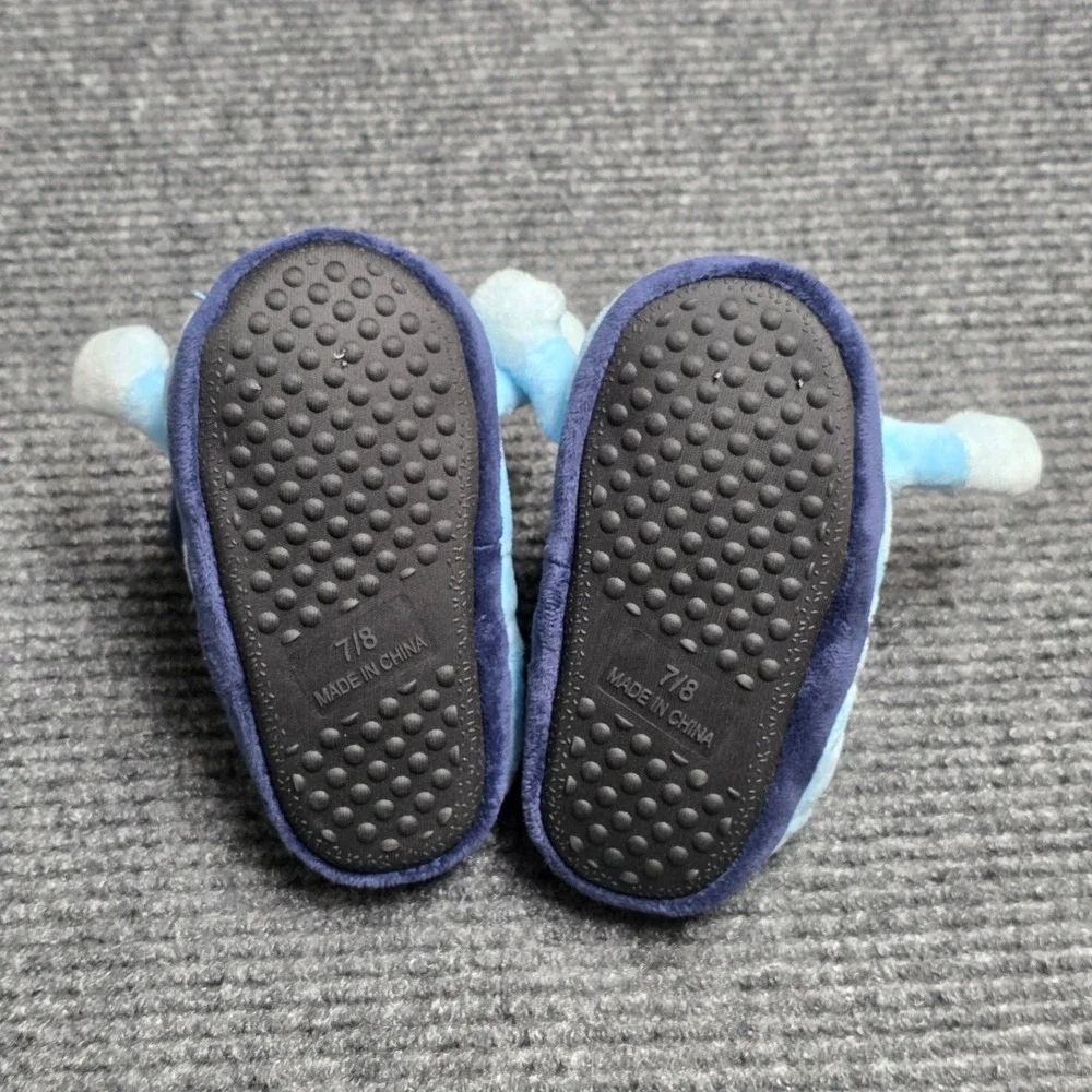 Bluey Plush Slippers Boy's Girl's Toddler Size 7/8‎ Blue Navy Yellow